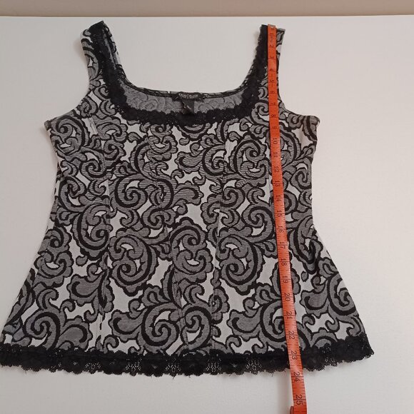 White House Black Market Lace Trimmed Y2K Charmed Style Tank Size Large - Picture 7 of 8